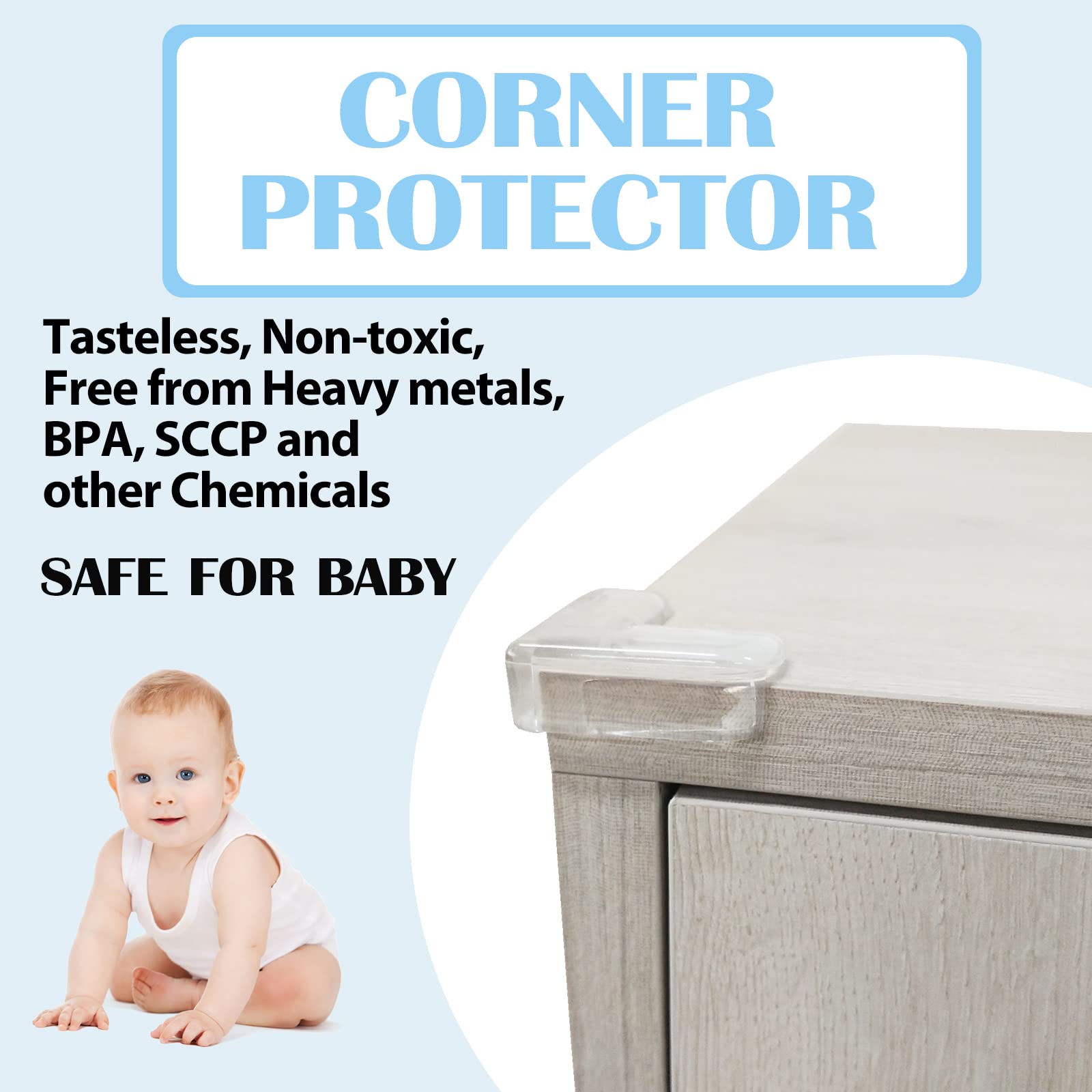 Baby Safety Proofing 12 Pack Corner Protector For Baby, Clear Furniture ...