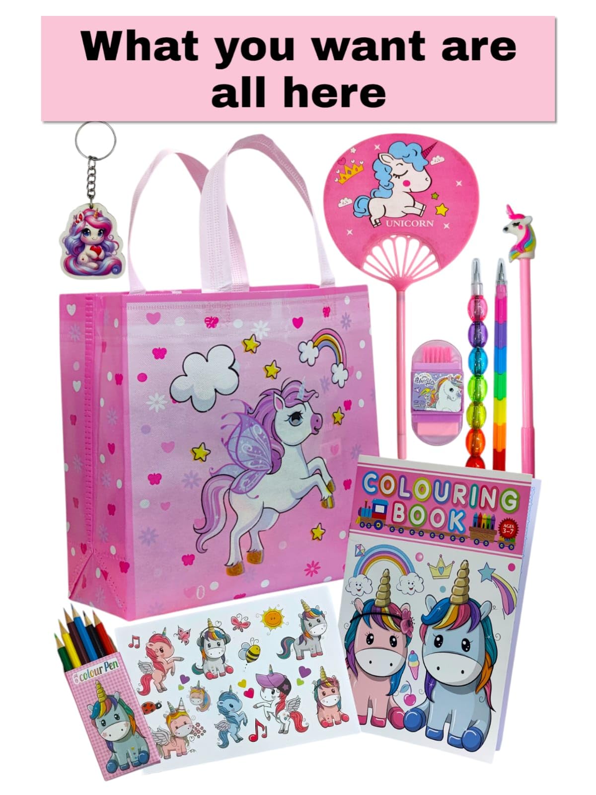 AMANVANI Unicorn Stationery Set - 10 Piece Kit for Girls, Birthday & Diwali Gift 1