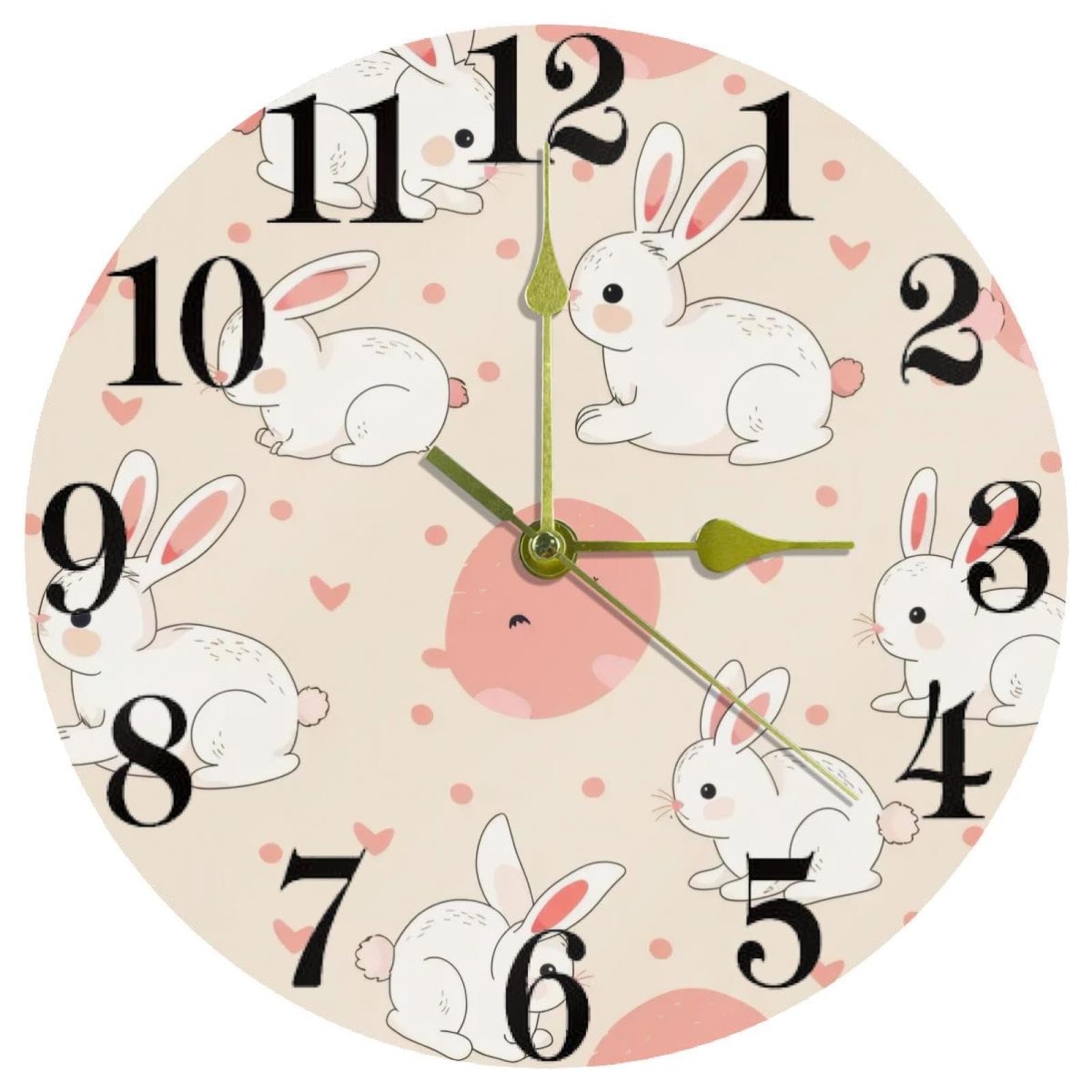 Horloge murale ronde rose à pois idéale pour décorer la cuisine ou la salle de classe de l'école