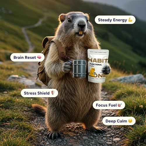 Miniatura 9 de HabitONE - Café orgánico de hongos instantáneos Arábica  Melena de León, Cordyceps, Reishi y Chaga  Alpha-GPC + L-Tirosina, B12 y B3  Mejor energía,