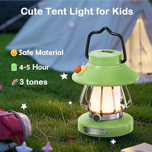 Miniatura 2 de Luz de camping, 3 modos de luz, luz nocturna alimentada por batería para luz de emergencia interior y exterior (verde)