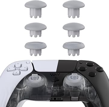 eXtremeRate Edge Sticks Swappable Thumbsticks for PS5 Controller, New Hope Gray Replacement Interchangeable Analog Stick Joystick for PS4 Controllers Universal