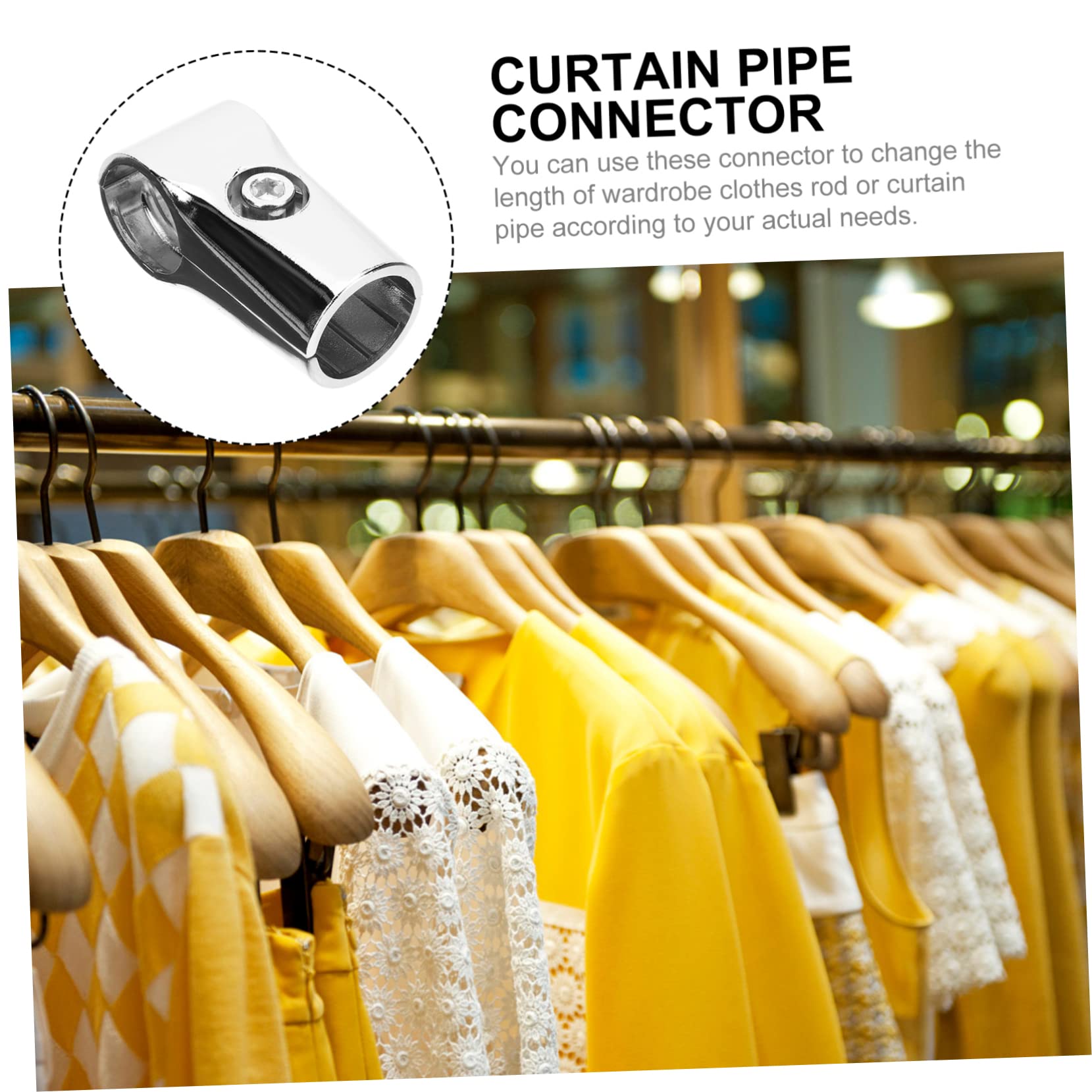 SOLUSTRE 4Pcs Closet Rod Connector Fitting Support for Closet Bathroom and Laundry Storage Easy Installation and Stable Design