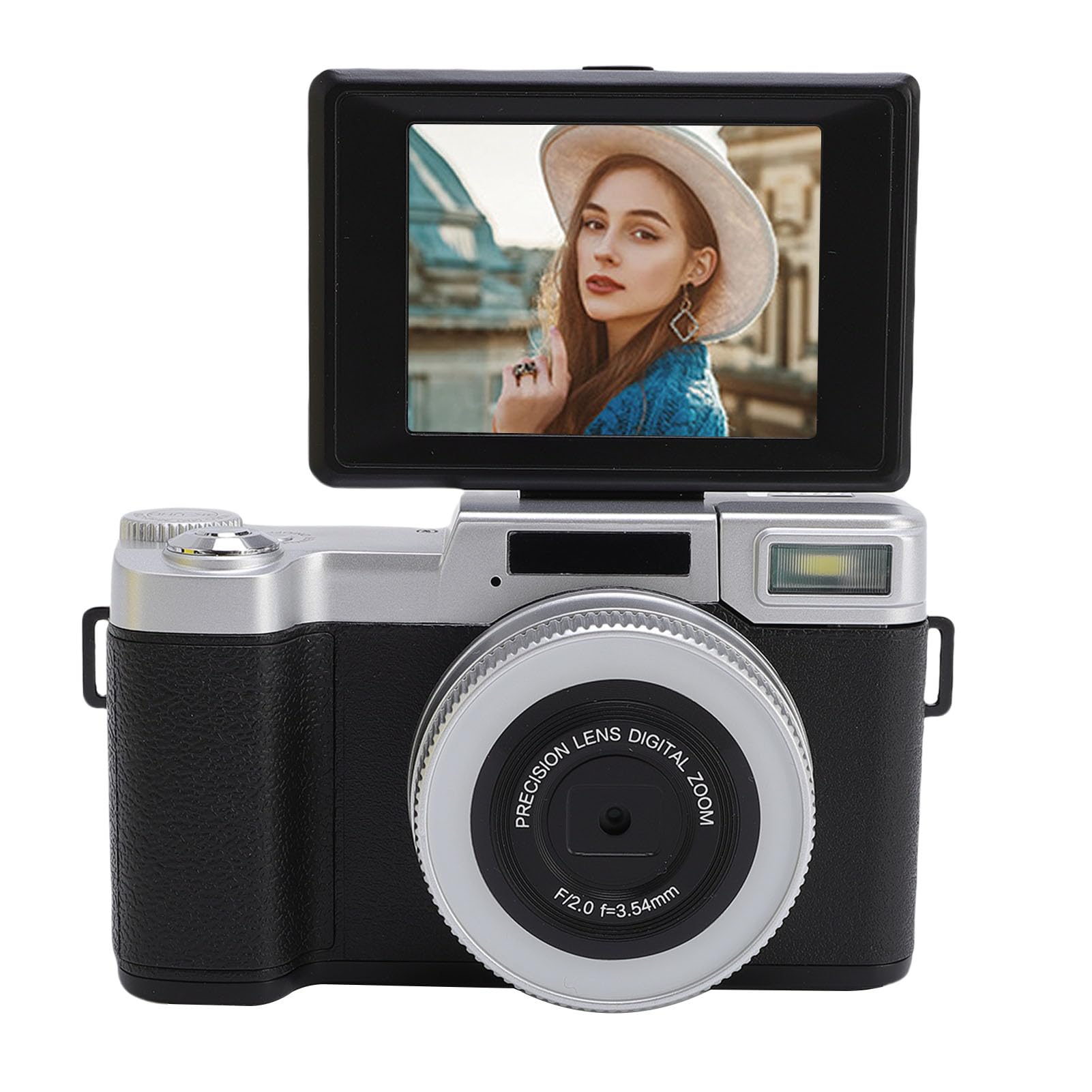 4K 64MP Digital Camera for Vlogging Live Streaming, 16 Retro Filters & Smart Autofocus, Portable Travel Camera with 180° Flip Screen for Photography (Black)-picture-14