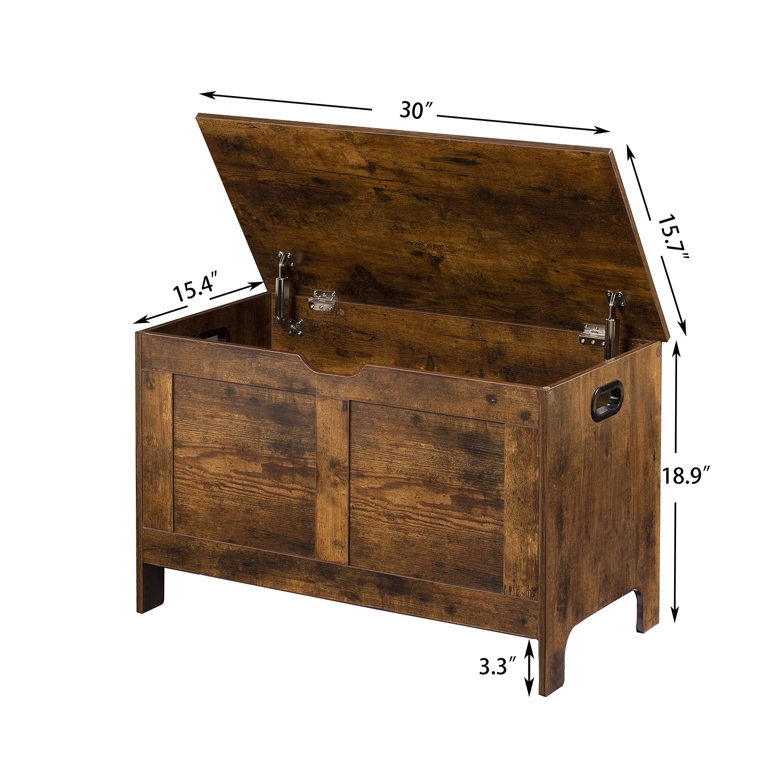 DINZI LVJ Storage Chest, Lift Top Toy Box with 2 Safety Hinges, Retro