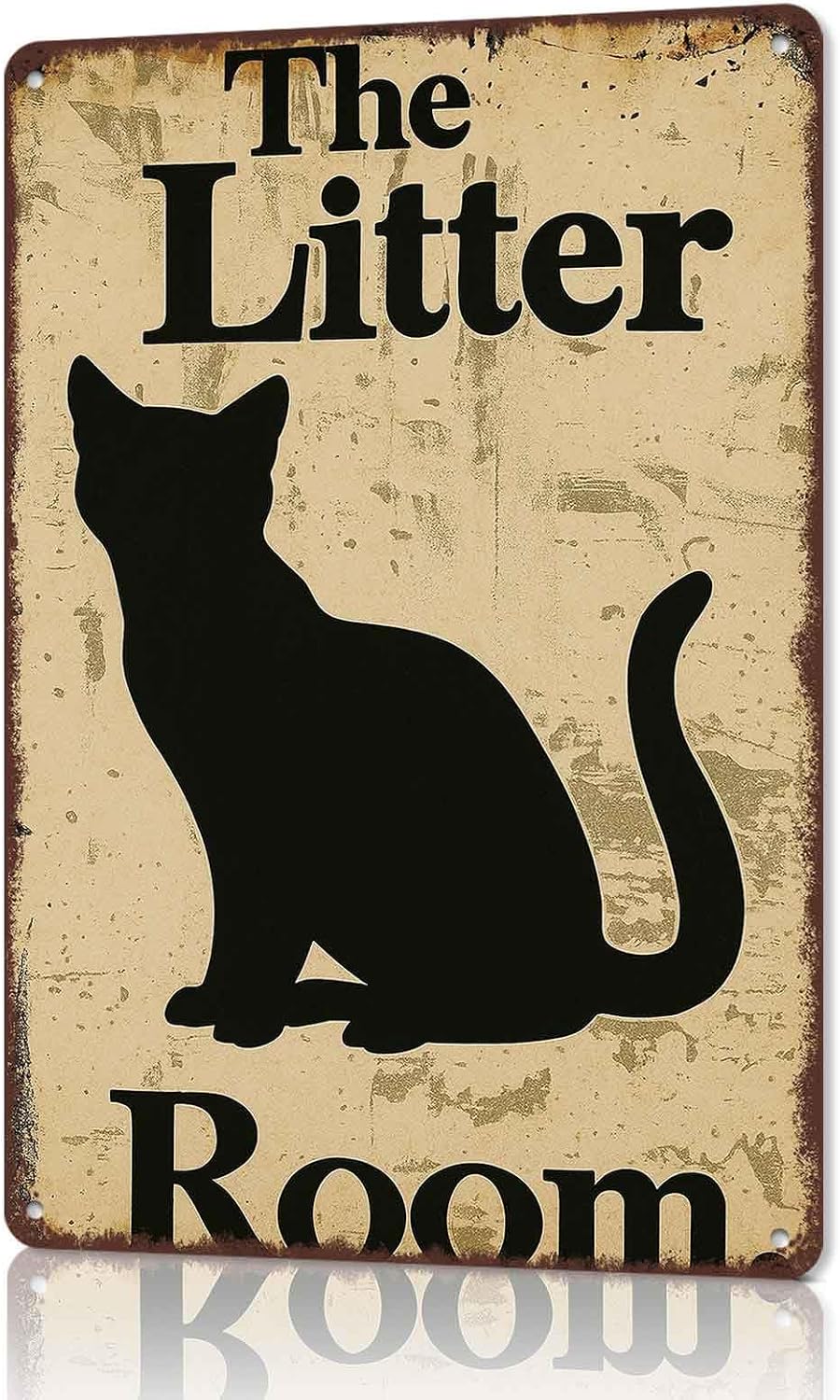 The Litter Room Cat Aluminum Metal Sign 8 x 12 Inch