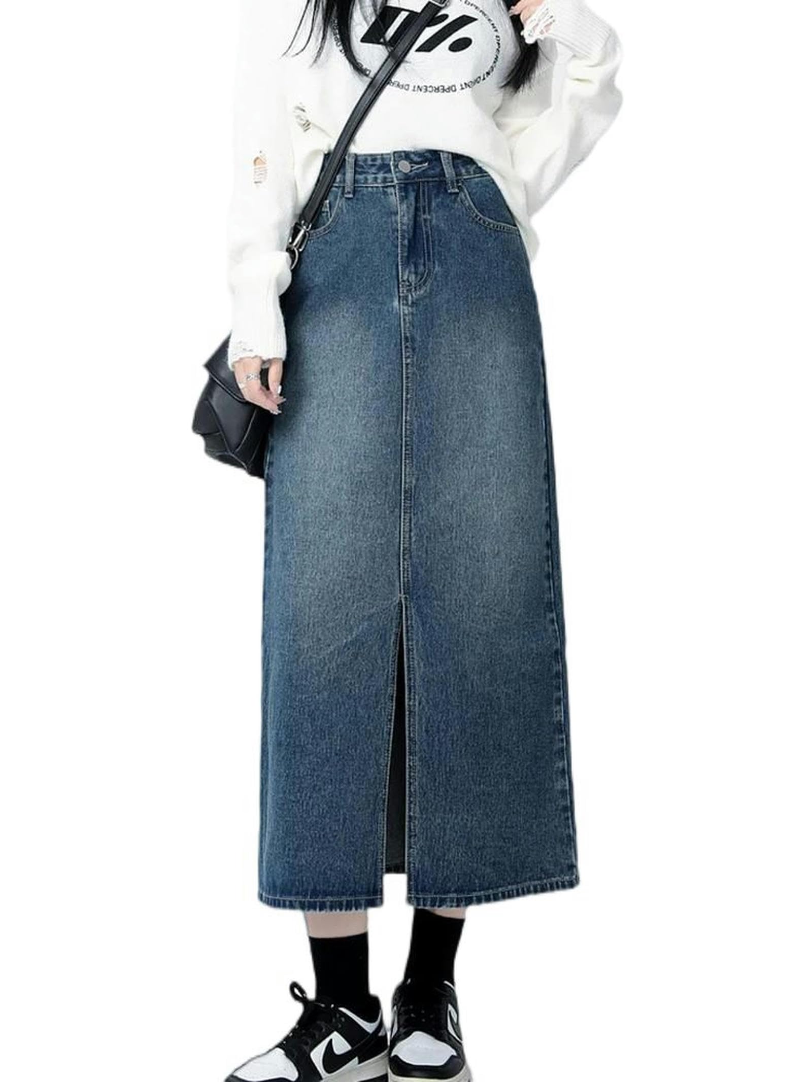 Jupe longue d'été en denim bleu pour vos balades ensoleillées