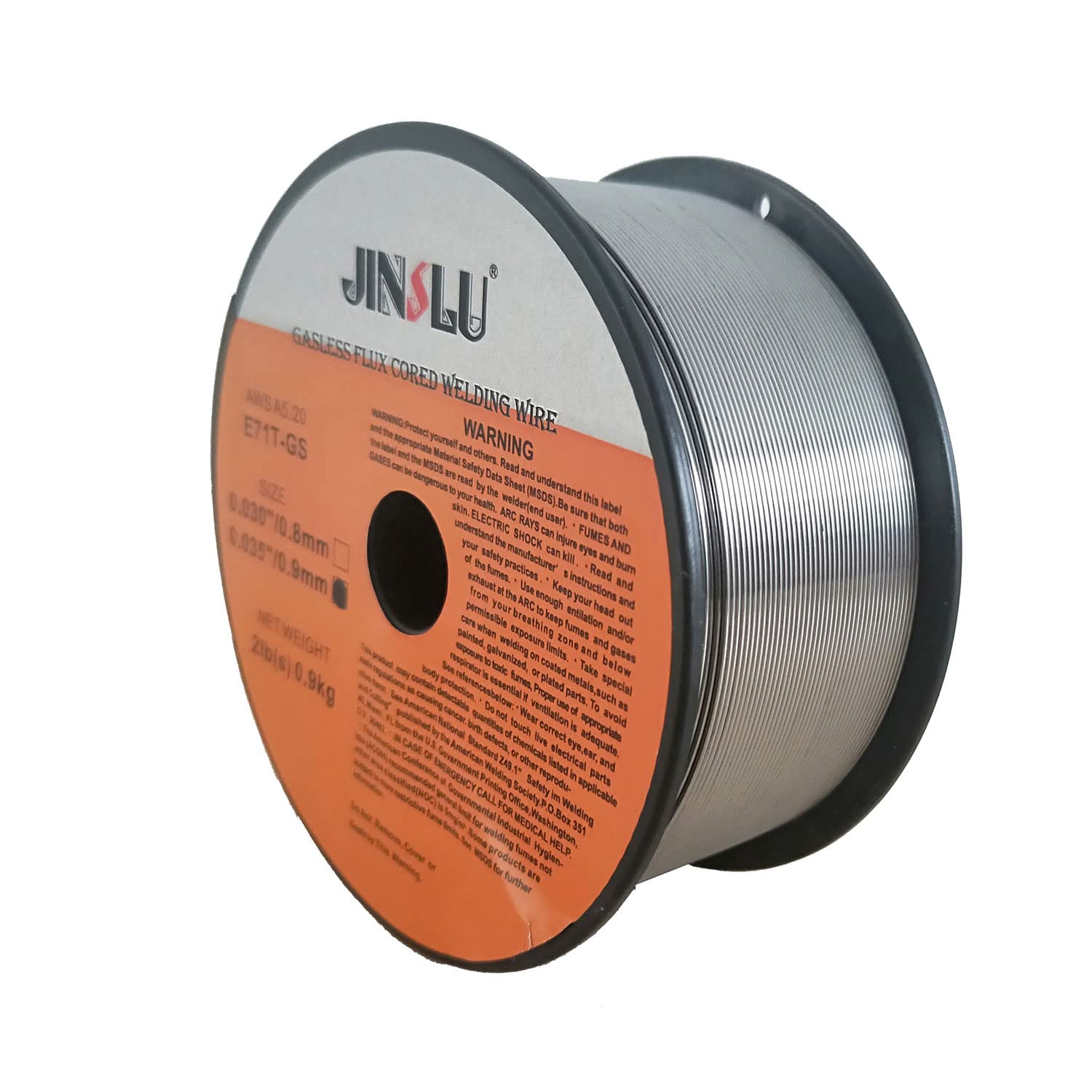JINSLU Flux Cored Gasless Mig Wire 2Lbs, 0.035 Inch E71TGS Mild Steel Low Splatter 2-Pound Spool.