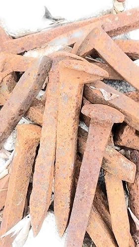 Miniatura 2 de Paquete de 5 púas de ferrocarril vintage genuinas - con óxido, pátina y picaduras