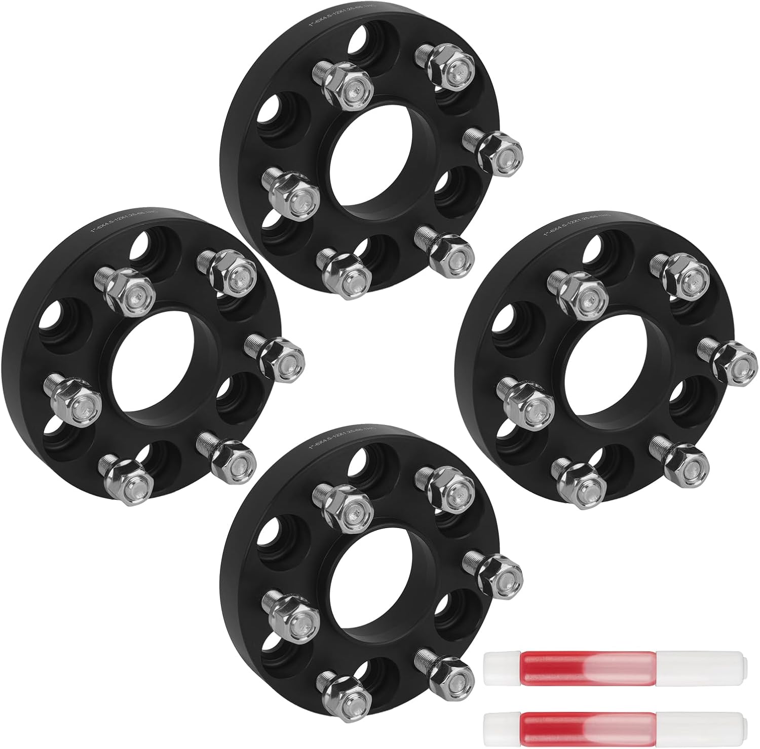 KAC 6x4.5 Wheel Spacers Fit for Frontier 2005-2023, Pathfinder 2005-2012, Xterra 2005-2015, 1“ Thickness M12x1.25 Thread Pitch 66.1mm Center Bore