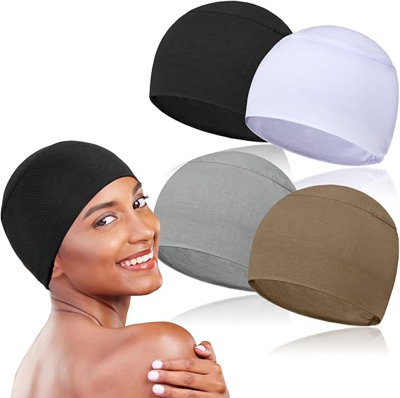 4-Piece Soft Chemo Headwear Set - Lightweight Sleeping Caps for Women with Hair Loss