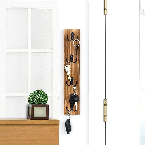 Vertical Key Holder for Wall - Mounted Wooden Key Rack