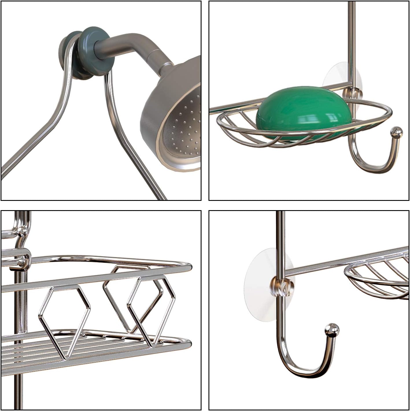 GeekDigg 3 Tier Hanging Shower Caddy, Shower Caddy Basket over Shower