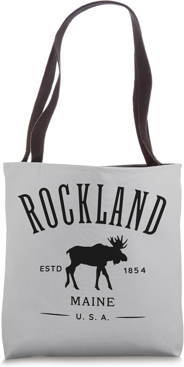 Rockland Maine EE. UU. con recuerdo de diseño de alces Bolsa de tela