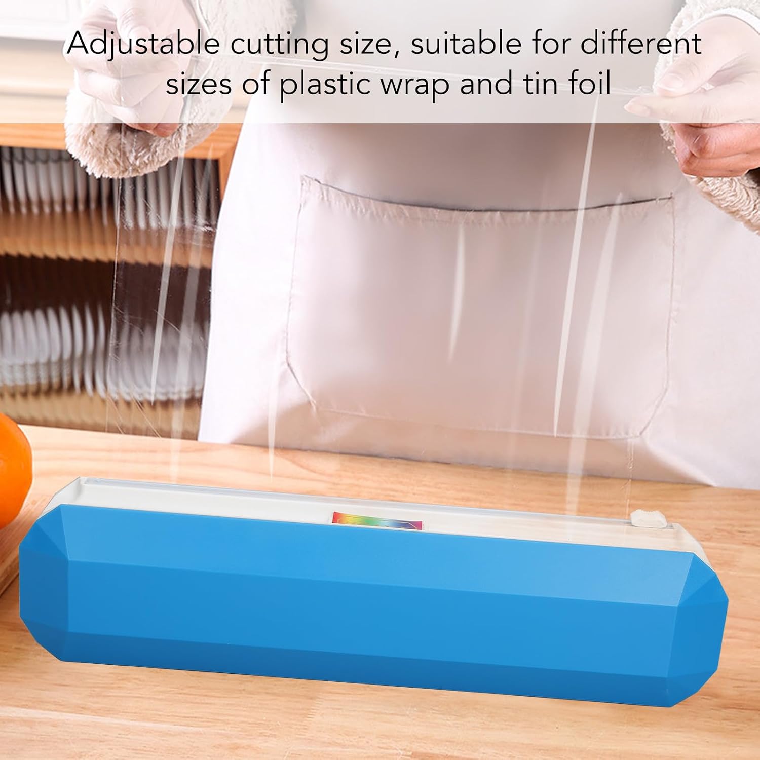 Plastic Wrap Dispenser with Cutter, Foil Dispenser Cling Wrap Dispenser Wrapping Paper Dispenser for Tin Foil Slide Cutter(L)