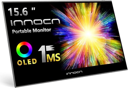 INNOCN Monitor portátil OLED de 15.6 "Full HD 1080P 100% DCI-P3 1MS 100000:1 USB Computadora Mini HDMI Monitor de viaje Edición de vídeo fotográfico