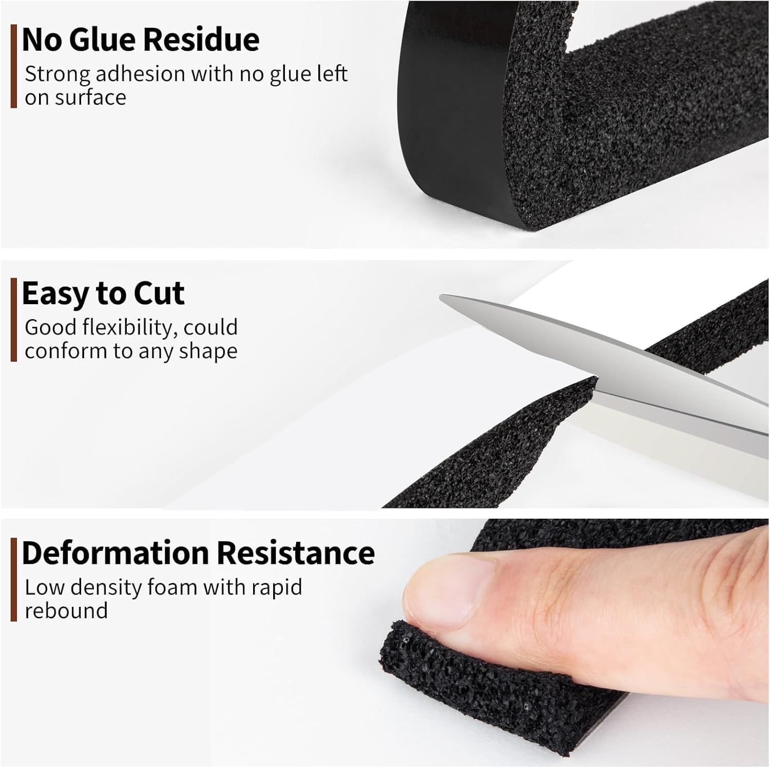Yotache Air Conditioner Window Foam Insulation Seal 1"x1", High Resilience Foam Weather Stripping Door Seal Tape, 6.5 Ft x 4Pcs