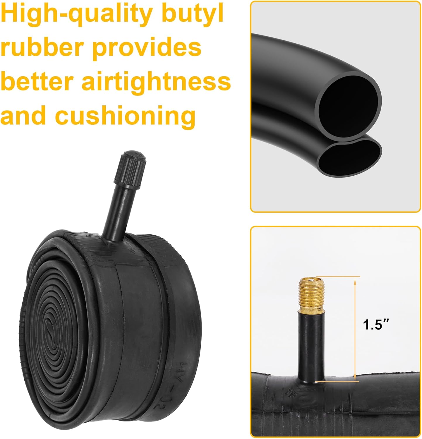 JIAYAN 24/26x1.95 Folding Replacement Bicycle Tires with Tire Levers and Tire Liners, 24''/26'' Mountain Bike Tire and Inner Tube for MTB Off-Road Bicycle