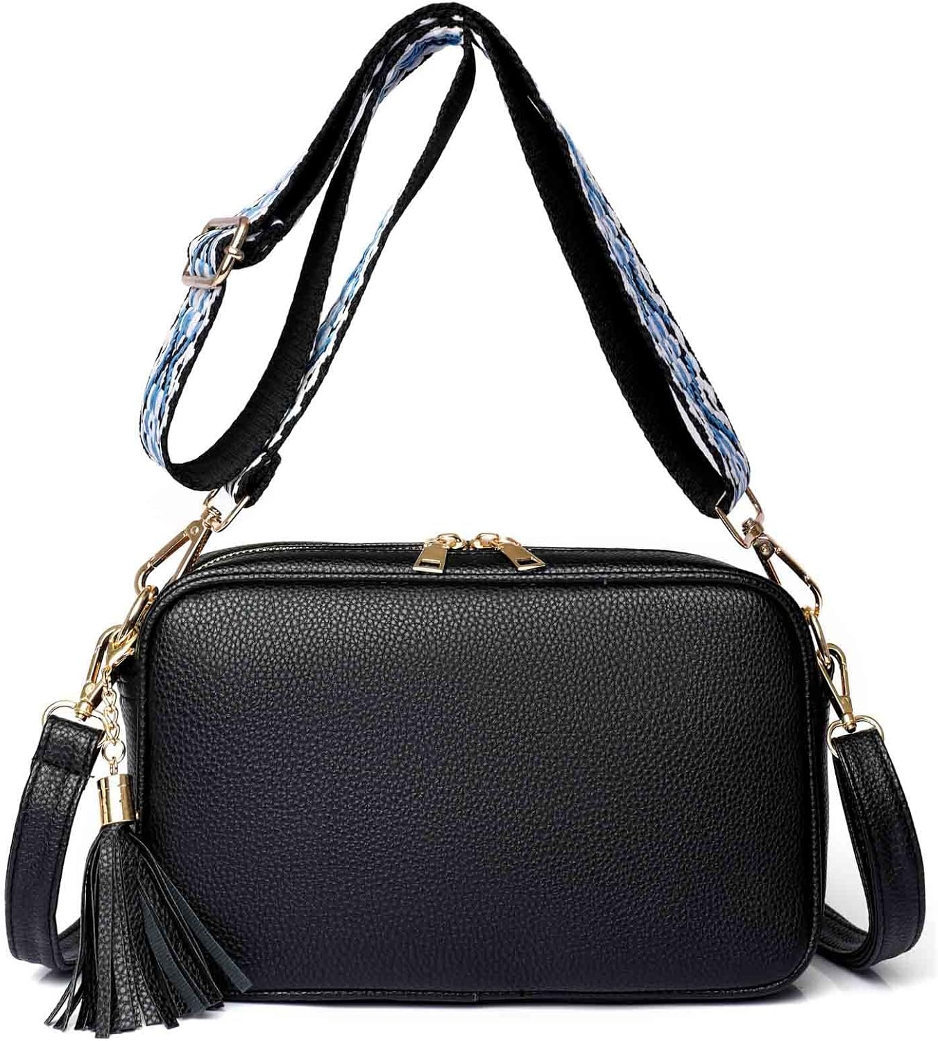 Slim Crossbody Bag with 2 Removable Shoulder Straps for Women Ladies Small Satchel Handbag Fashion Chic PU Leather