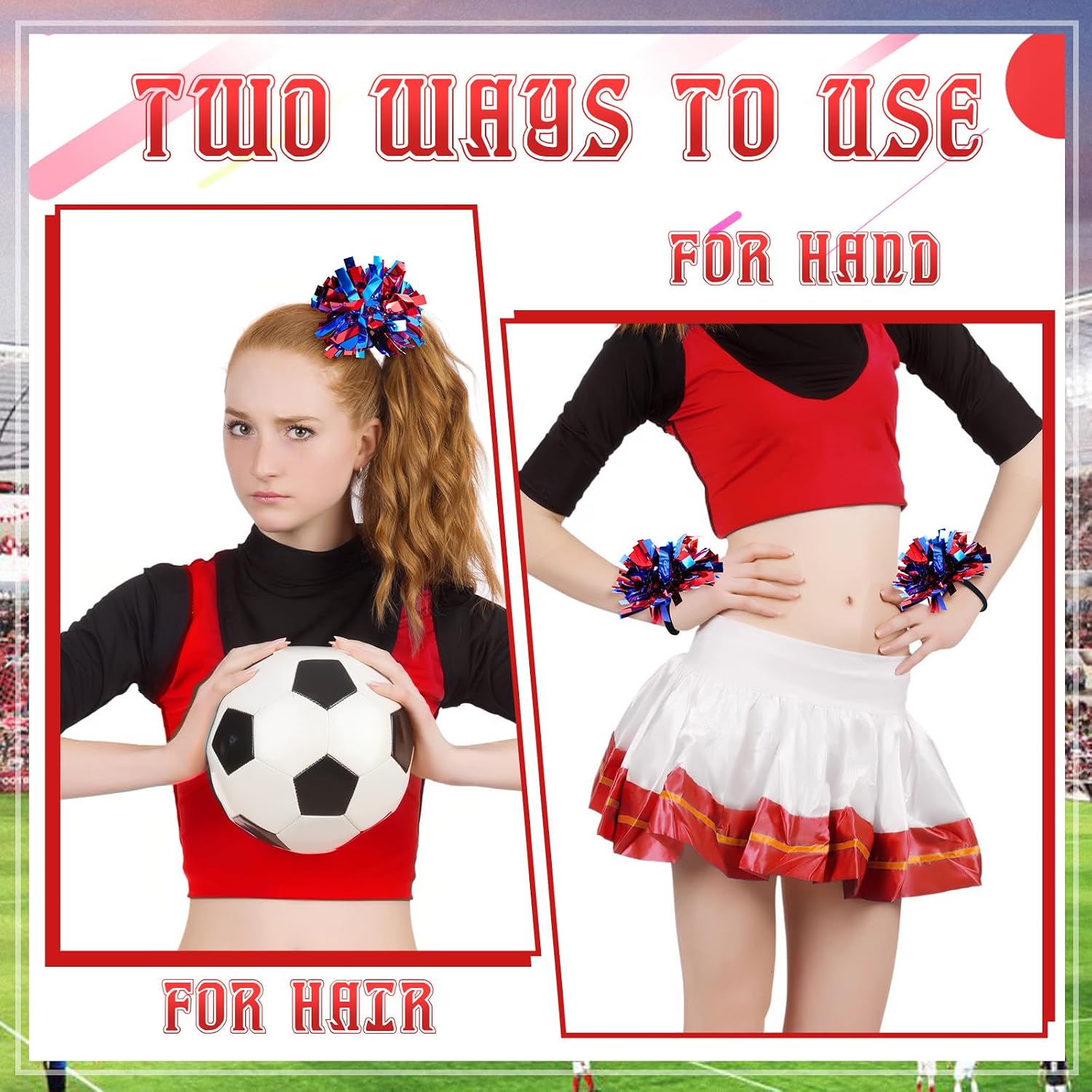 Shappy Mini Pompom Hair Tie 4inch Ponytail Holder image 2