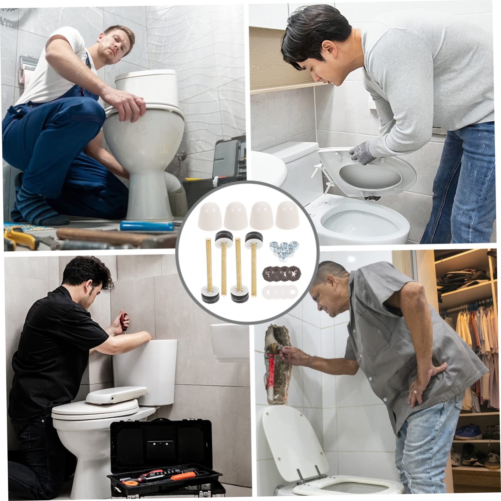 jojofuny 2sätze Toilettenbodenbolzen Und Dichtungen Universelles Toilettenzubehör Sicheren Befestigung Und Verbindung Von Spülkasten Und Boden Hochwertiger Und Installieren Und Langlebig