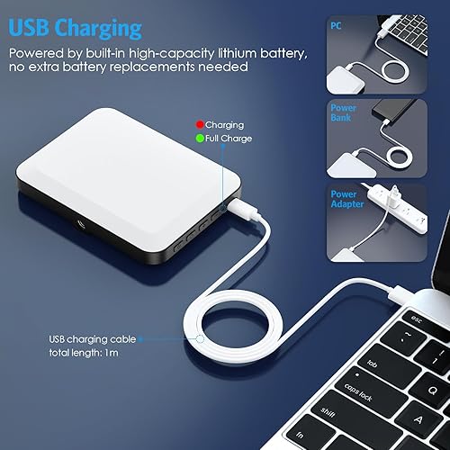 Miniatura 6 de AMIR Luz de video de relleno de clip - 80 luces LED recargables de alta potencia, 3 modos de luz para teléfono, iPhone, Android, iPad y laptop, para