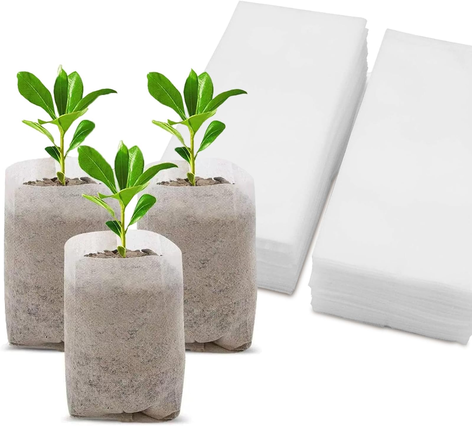 Non-Woven Seedling Grow Bags, 200pcs Nursery Bags - Fabric Plant Seed Pots, Ideal For Vegetables & Fruits