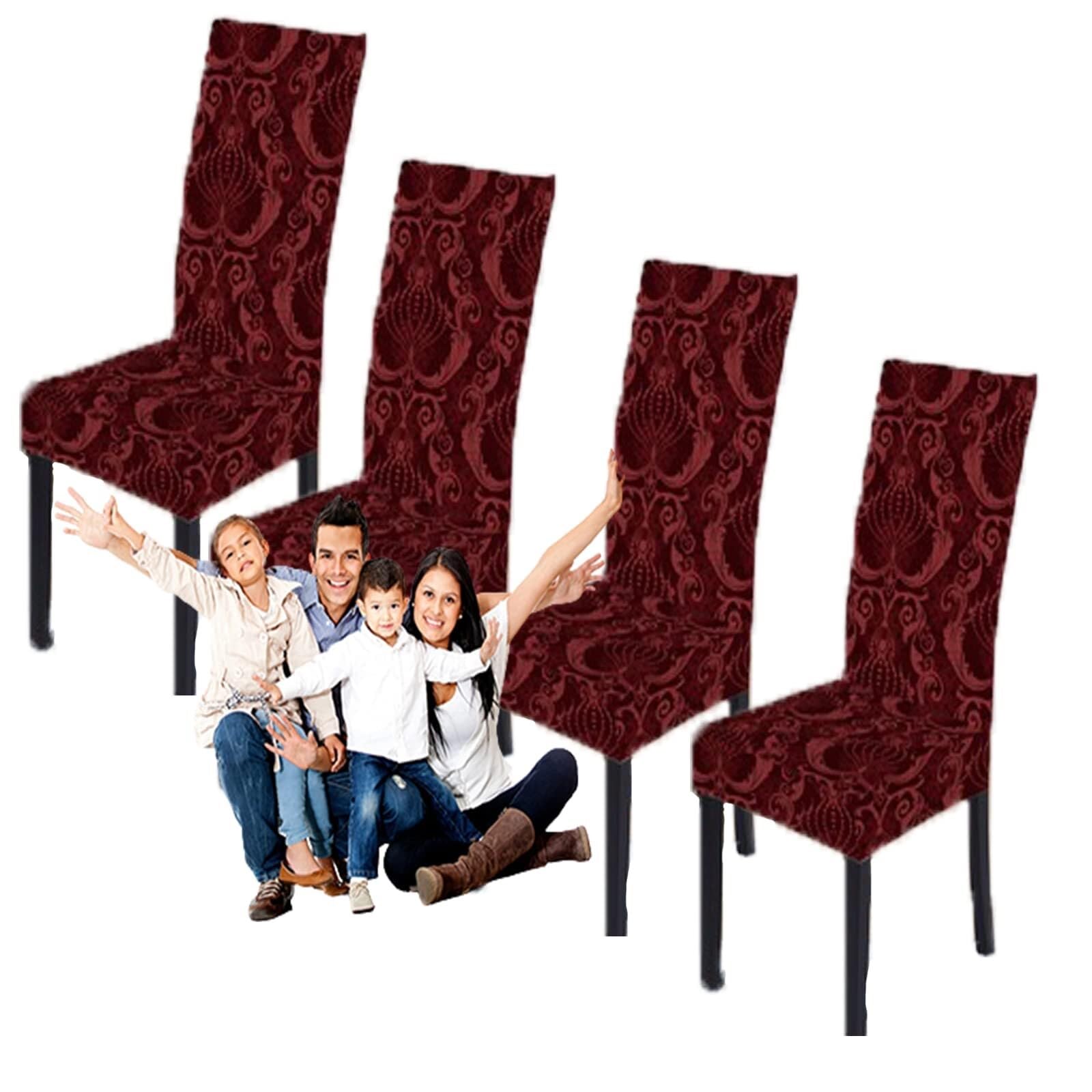 NMVAWIPT Stretchable Polyester-Spandex Dining Chair Covers Non-Slip Elastic Slipcovers For Room Banquet Hotel(6#,4pcs)