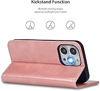 Vista 45 de Havaya Funda para iPhone 13 Pro Max y iPhone 12 Pro Max, cartera compatible con magsaf 2 en 1, desmontable magnética con tarjetero y ranura trasera