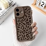 NITITOP Compatible with iPhone 16 Case Cute Stylish Leopard Print Design for Women Girls Men Artistic Soft TPU Shockproof Protective Full Camera Protection Cover - Brown