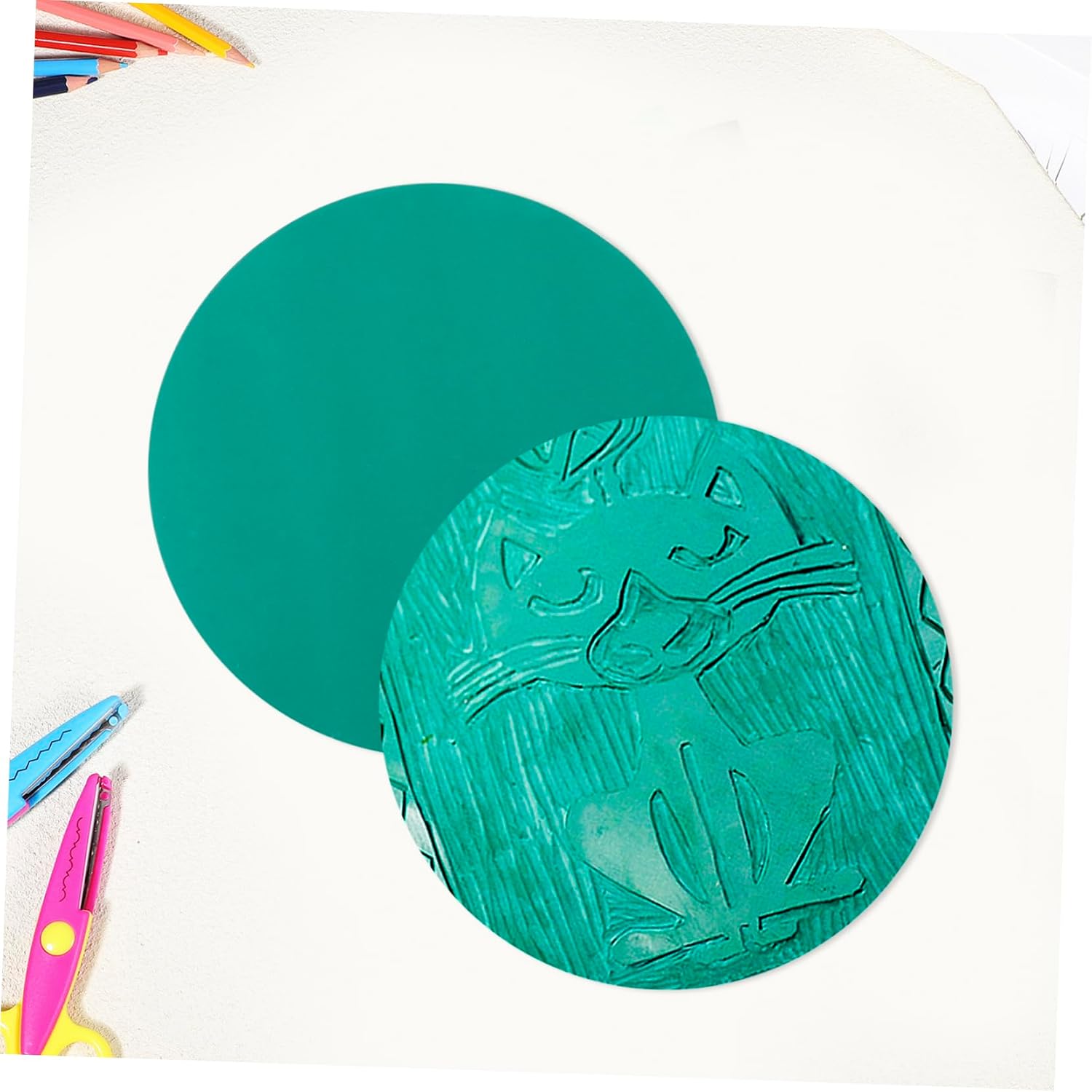 4pcs Green Soft Engraving Plates for DIY Printmaking Carving Boards for Crafts and Handcraft Supplies Professional Plastic Printing Material