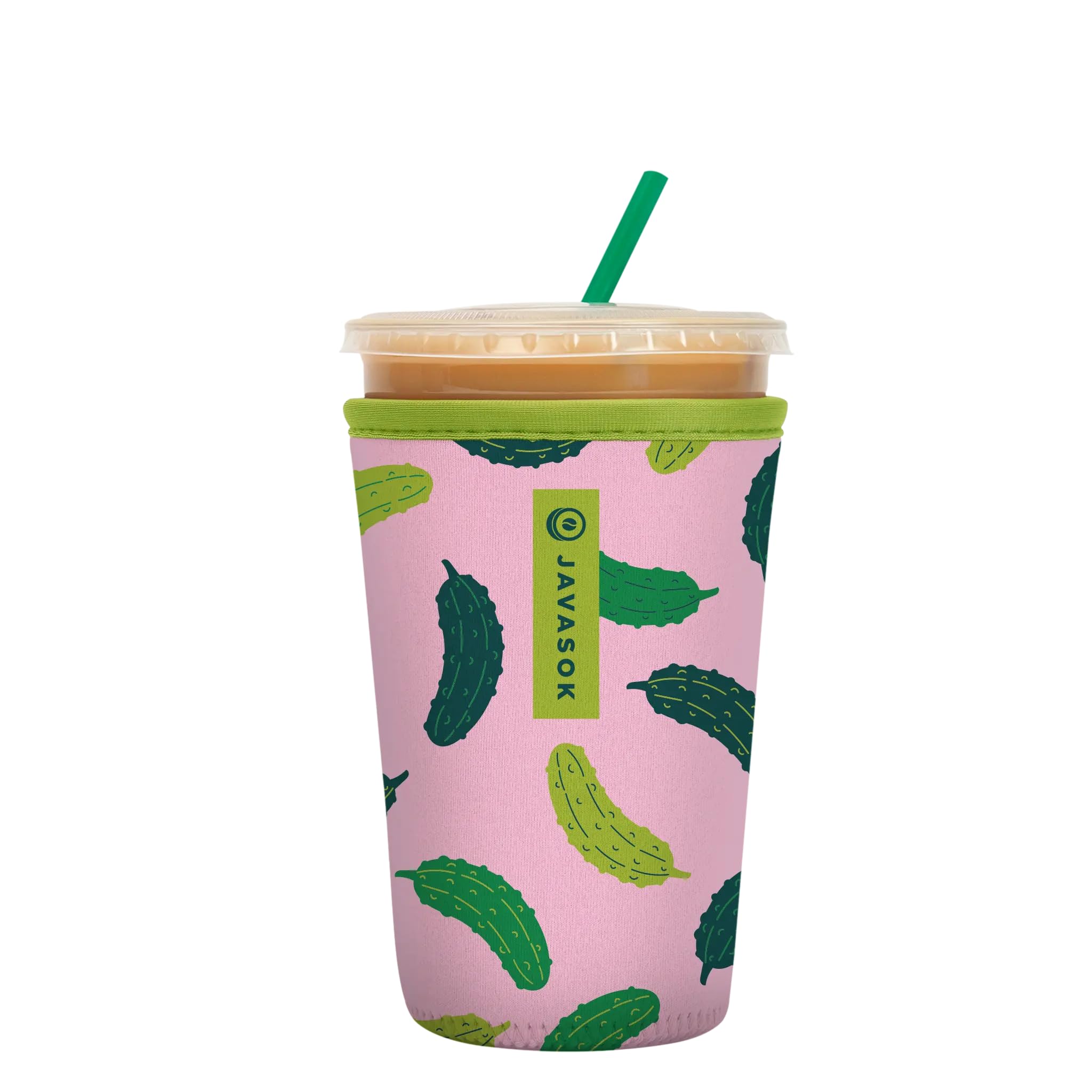 Sok It JavaSok Iced Coffee &amp; Cold Soda Insulated Neoprene Cup Sleeve (Pickle Me Pink, Medium: 22-28oz)