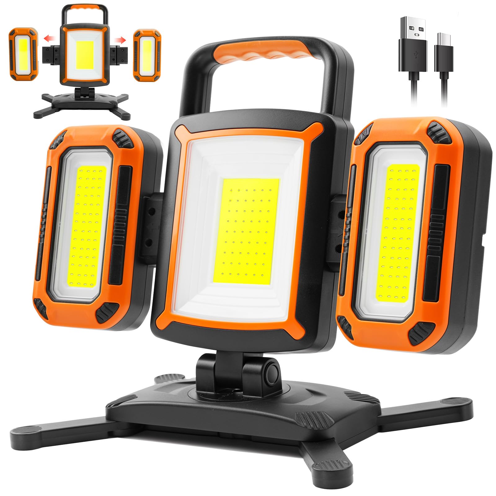 Tresda 3-in-1 Modular Rechargeable Work Light, 50W 5000LM Portable