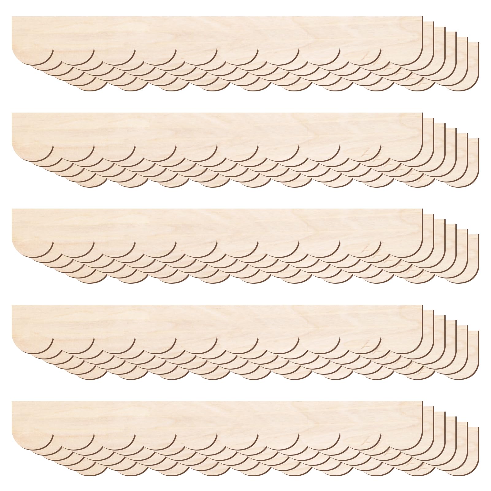 30 Pack Unfinished Decorative Wood Trim, Scalloped Wood Edge Wall Moulding Trim for DIY Wall Door Cabinet Shelf Doll House Window,16 x1.6 Inch