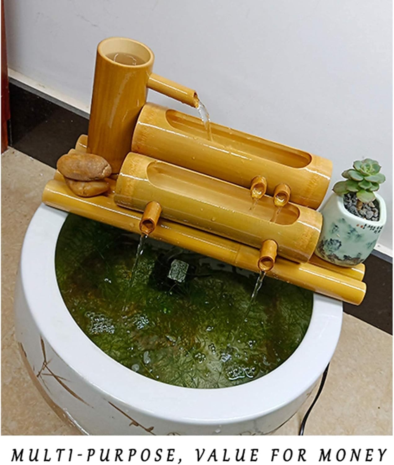 Fish Tank Bamboo Fountain Ornaments, Outdoor Garden Circulating Water Decoration, WaterFilter Fountain Ornaments Decoration,80cm