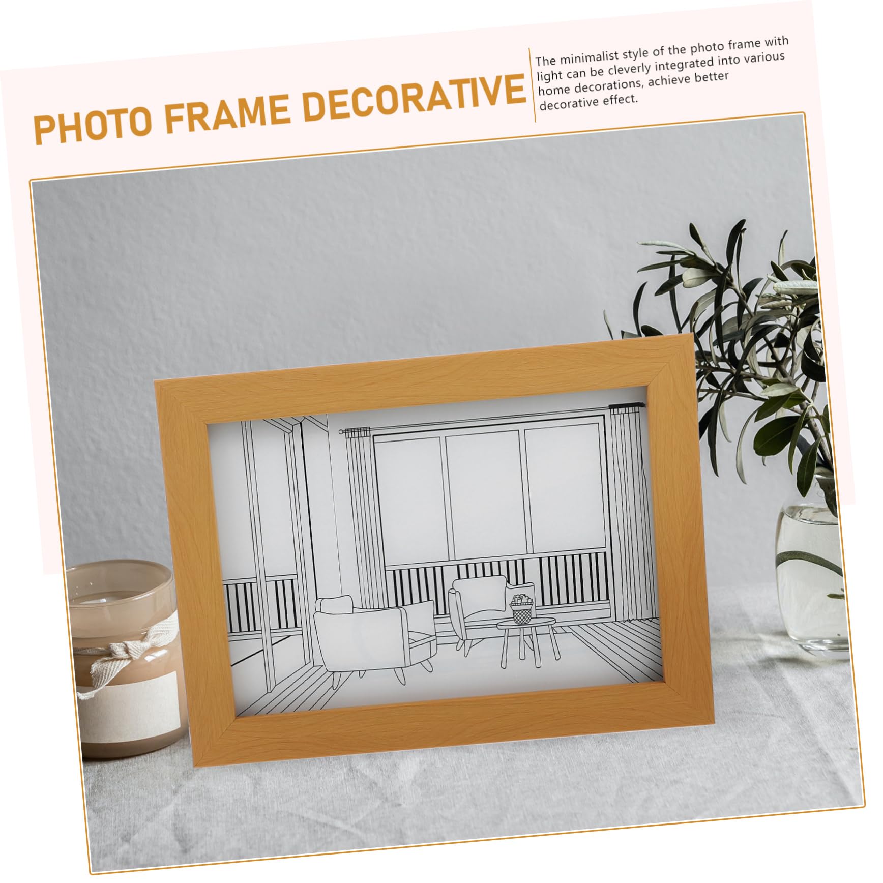Marco de Fotos Iluminador LED Nocturno Decorativo para Pared