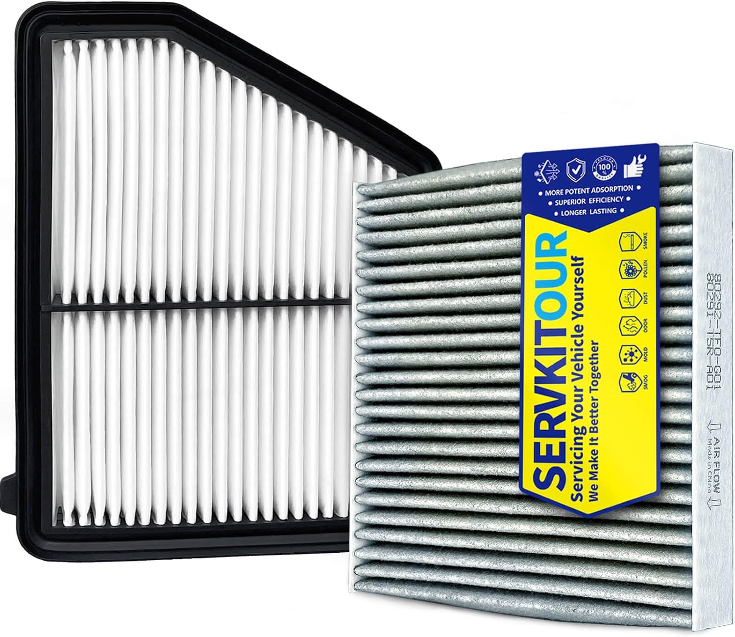 Cabin and Engine Air Filter Set for HR-V HRV (2023 2024 2025 2026) 2.0L Gas, Replace 17220-5BA-A00, 80291-T5R-A01