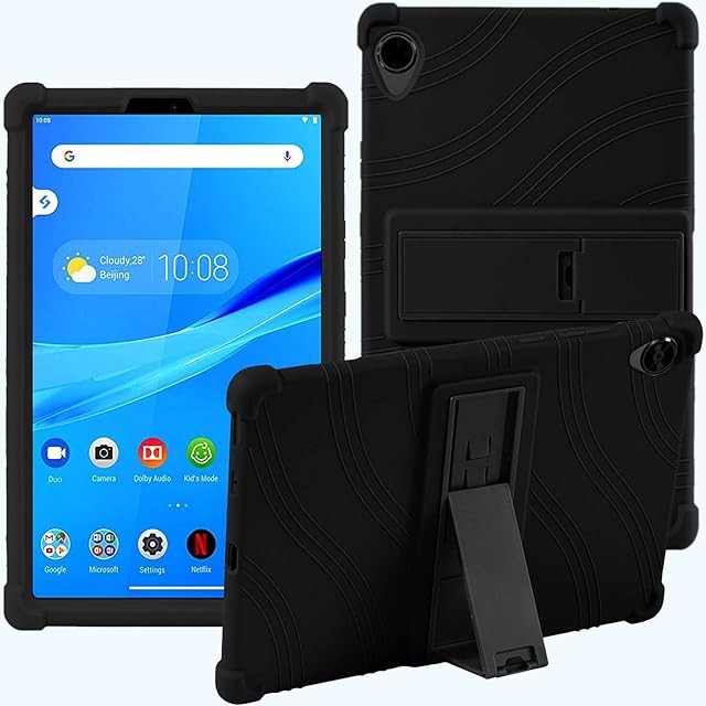 Lenovo Tab M8 Tablet Case (TB-8705F/TB-8505F/tb-8506F) 8-inch, ATOOZ for Lenovo M8 2nd Gen & 3rd Gen Silicone Case with PC Bracket (Black)