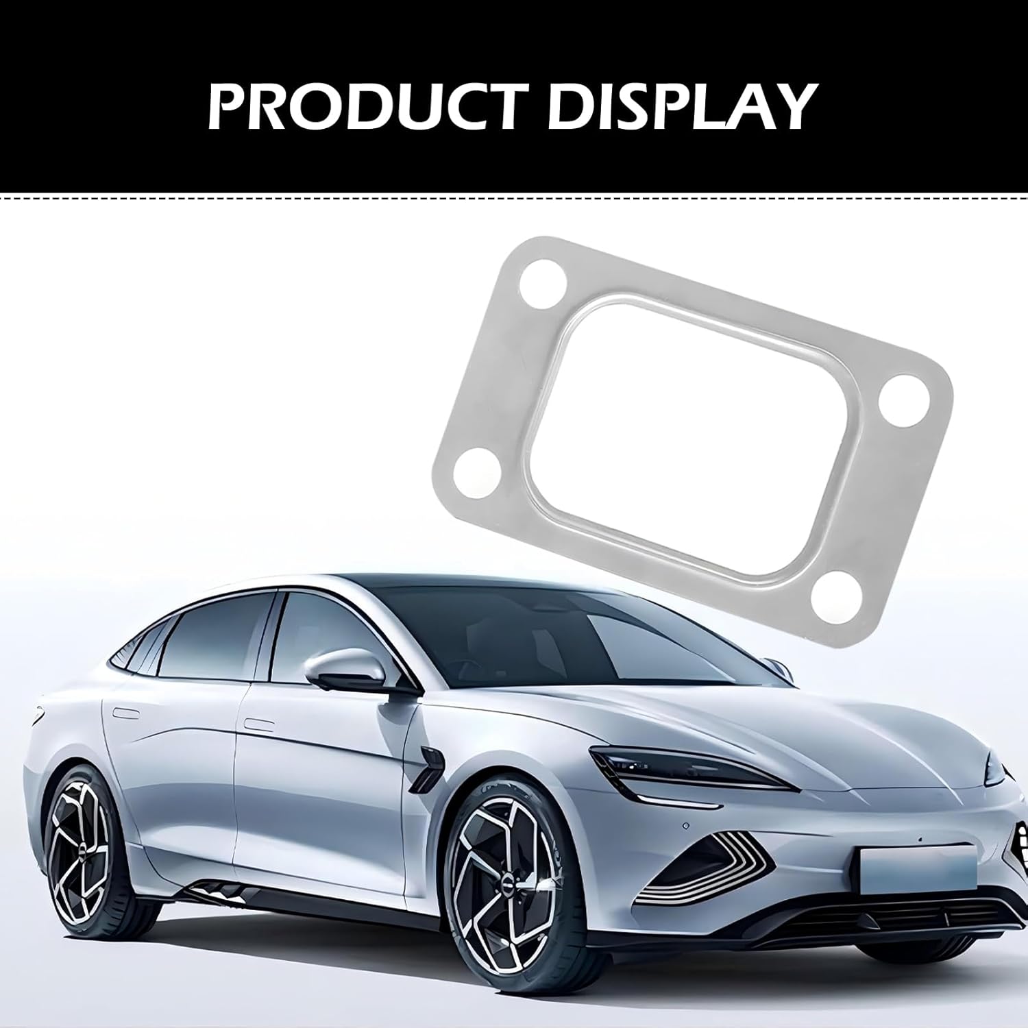 2 PCS T3 Turbo Flange Gasket, 4-bolt Metal Turbine Inlet Manifold Gasket, Automotive Replacement Parts, Suitable for T3 T34 T35 GT35 Turbochargers (Silver)