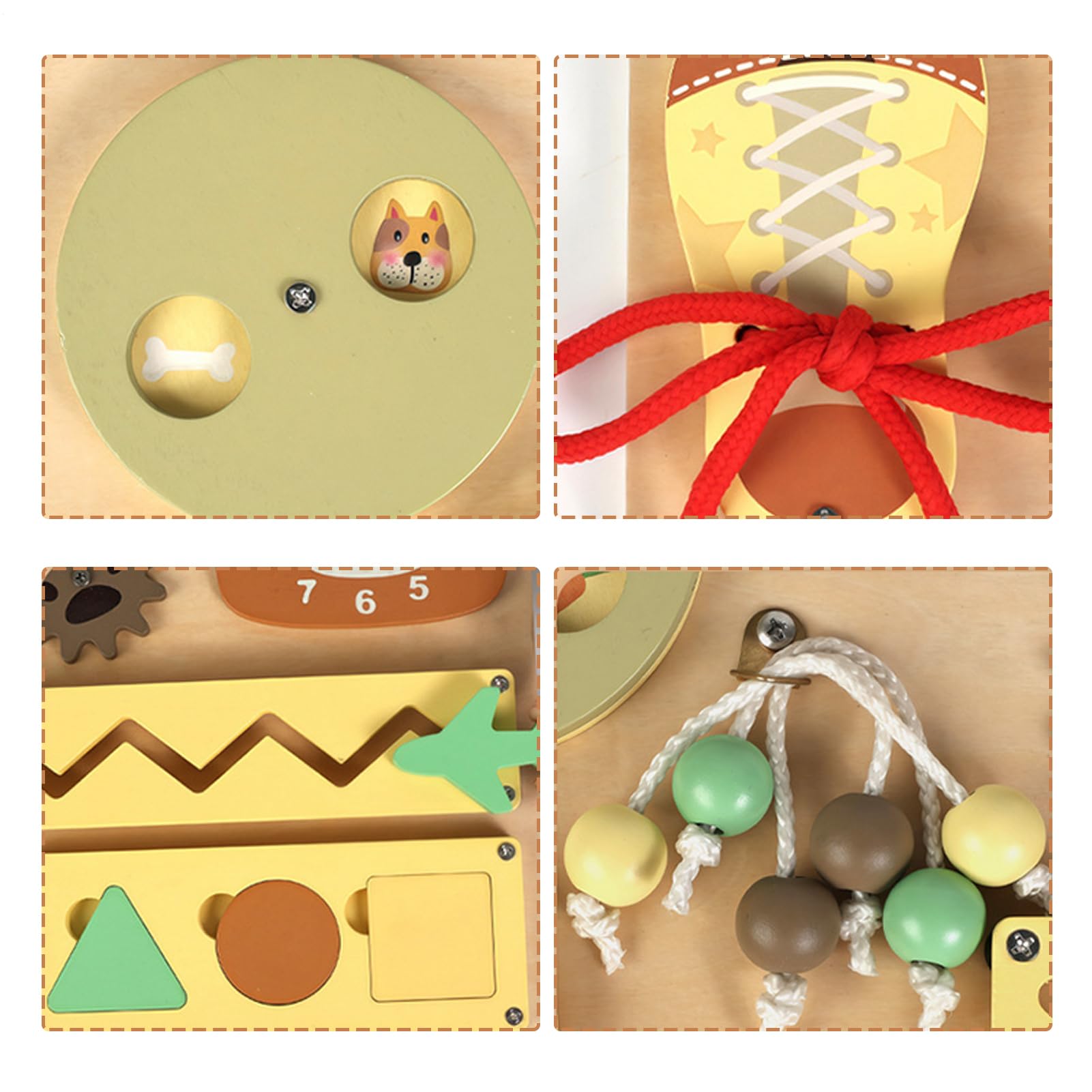 Tableau D'Activités,Jouet en Bois D'Éveil Précoce - Tableau d'apprentissage Précoce - pour Maternelle Jardin D'Salle De Classe École À La Maison Camp D'Été Activité De Groupe