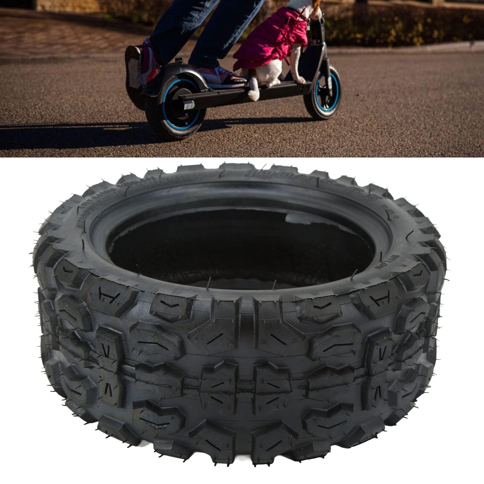 VBESTLIFE Pneu de Scooter électrique, 100/65-6.5, Pneu Anti-dérapant Hors Route en Caoutchouc épaissi, Adapté aux Jours de Neige et de Pluie