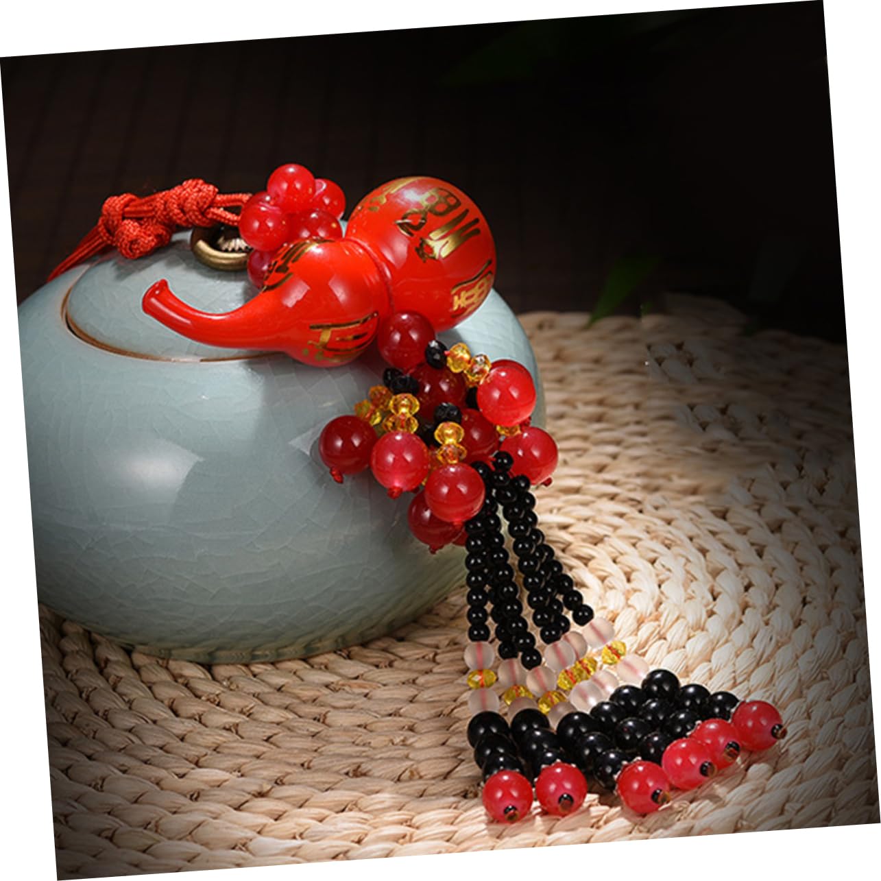 Ozdoby z dyni, ozdoby rzemieślnicze, dekoracja z dyni Feng Shui, 2 szt. brelok samochodowy zawieszka do samochodu zawieszka do wnętrza samochodu zawieszka zwisająca brelok z jadeitu brelok z jadeitu