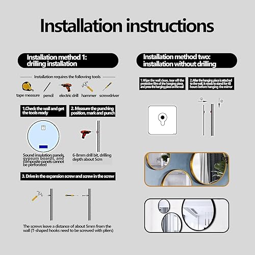 Miniatura 7 de Espejo redondo LED para baño, retroiluminado, antivaho de 3 colores, luz regulable, montado en la pared, espejo de tocador de baño, espejo de