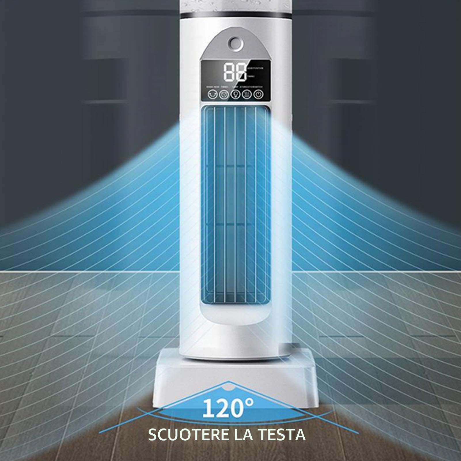 Raffrescatore D'aria Condizionatore Portatile, Dispositivo Rinfrescante Senza Pale Umidificatore Evaporativo Silenzioso Con Timer E Telecomando Per Camera Ufficio