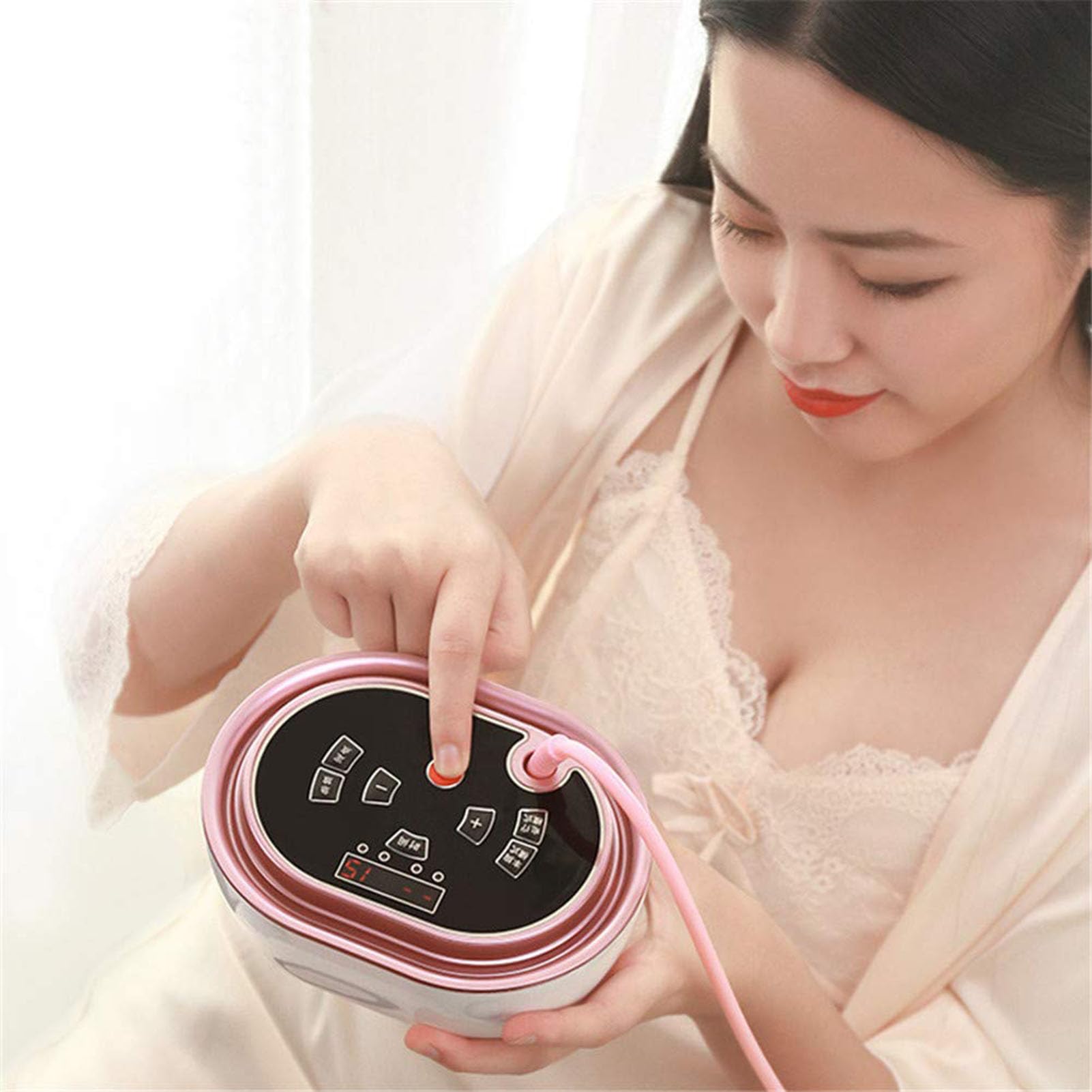 Taza de Masaje de Senos, Estimulador de Masaje de Pecho Inalámbrico, Asajeador de Senos Eléctrico para el Pecho Subdesarrollado, Aumento de la Mama para Prevenir la Caída