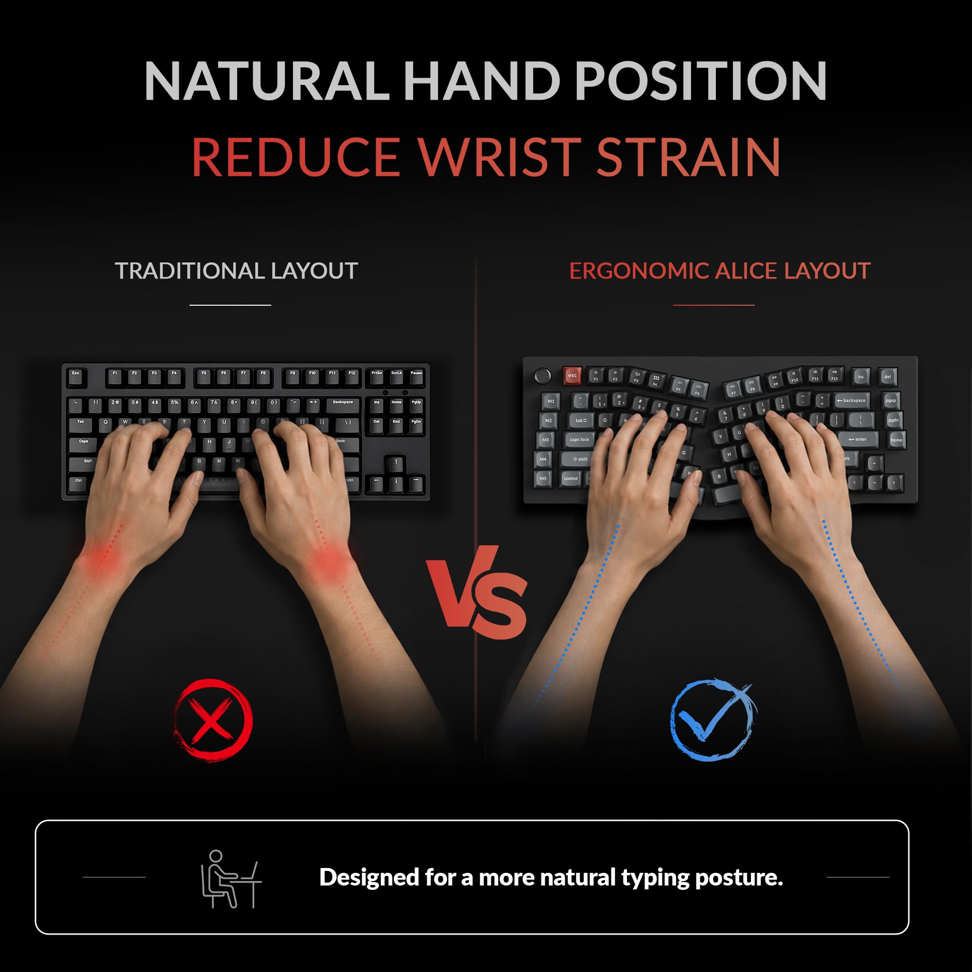Keychron Tastiera meccanica wireless V10 Ultra 8K, layout ergonomico Alice al 75% con manopola, 8000Hz 2.4GHz/USB-C cablata, Bluetooth 5.3, ZMK, interruttori lineari rossi sostituibili a caldo per Mac