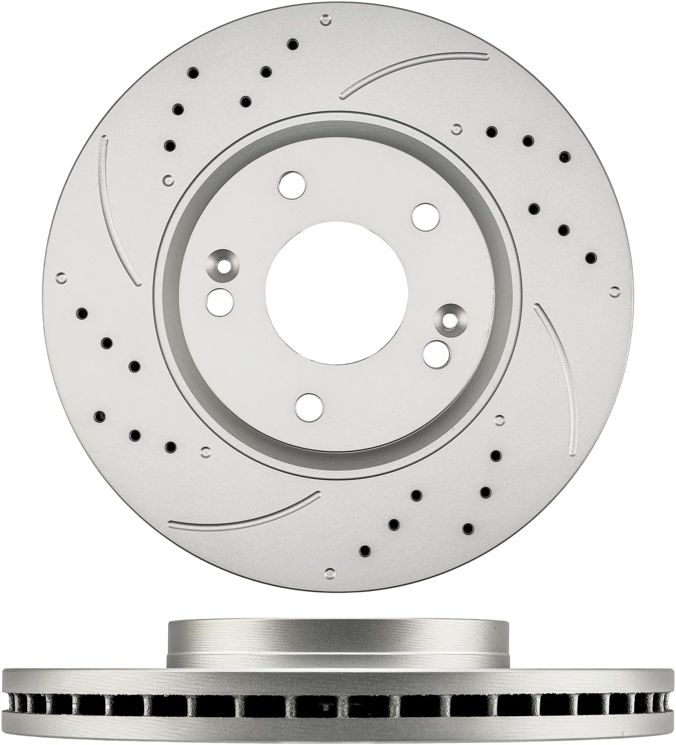 KAX 11.81in Front Disc Brake Rotors Pair Replacement for Kia Sorento 2011-2013, Hyundai Santa Fe 2010-2012, Automotive Replacement Brake Rotors