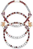 Vista 1 de FOCO NCAA unisex-adulto Paquete de 3 Pulseras de la Amistad con Cuentas con Logotipo de Equipo Universitario de la NCAA Oficialmente Licenciadas