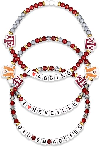 FOCO NCAA unisex-adulto Paquete de 3 Pulseras de la Amistad con Cuentas con Logotipo de Equipo Universitario de la NCAA Oficialmente Licenciadas