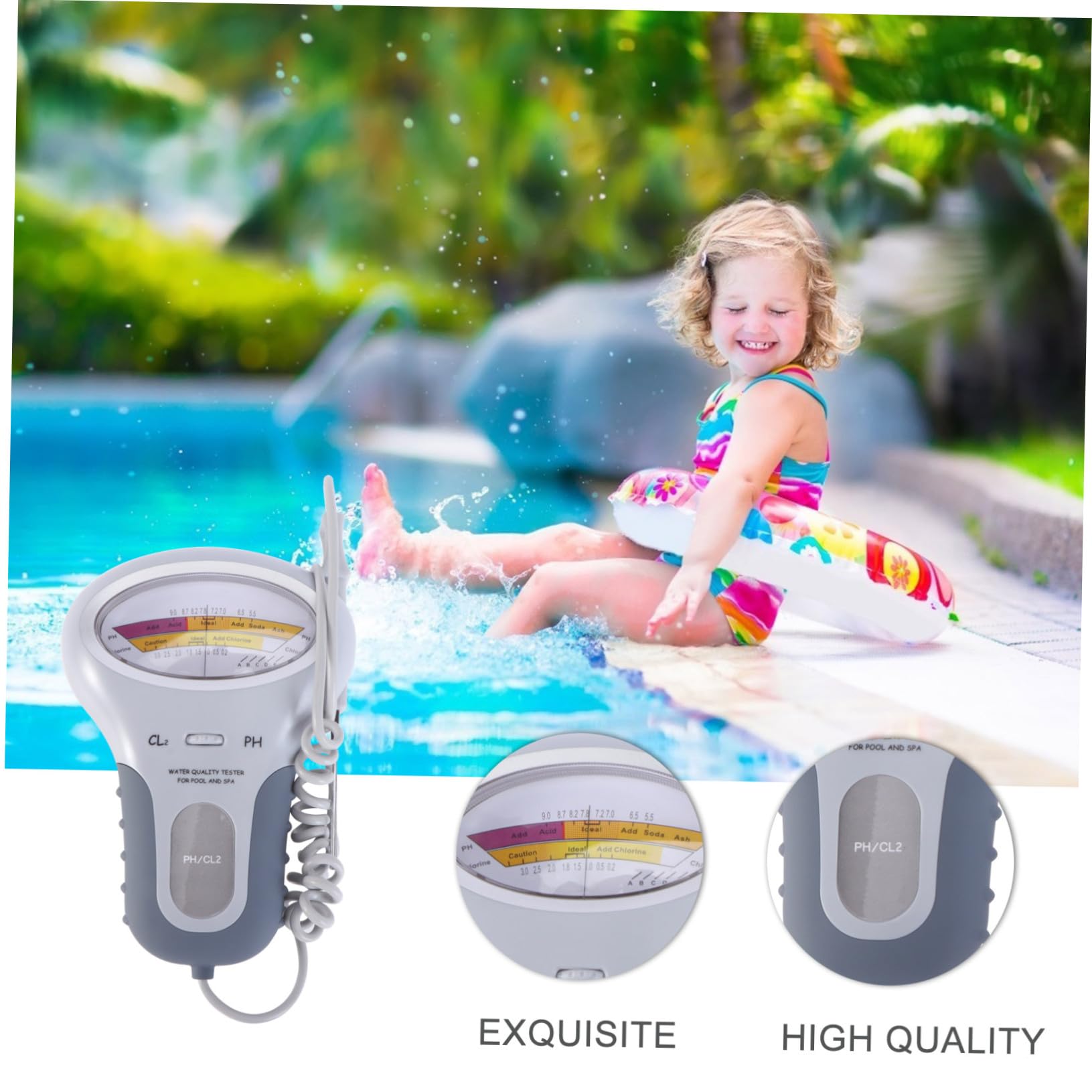 Probador de Calidad del Agua de Piscina Pc102, Plástico Blanco